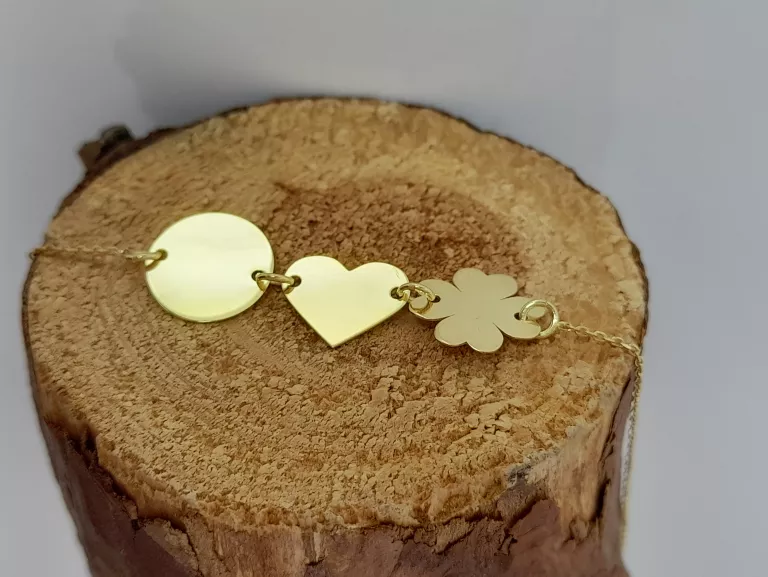 zlota-bransoletka-koniczynka-serce-100g-333-19cm-motyw-129129-2