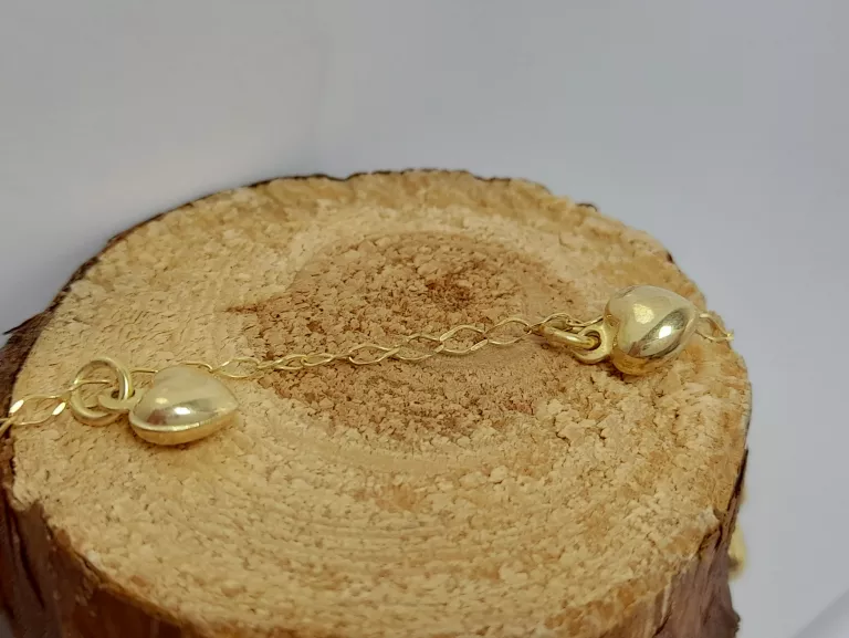 zlota-bransoletka-trzy-serduszka-146g-585-175cm-kolor-dominujacy-zloty