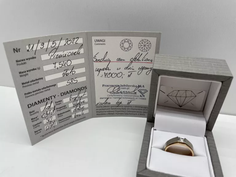 WOOW! ŚLICZNY MĘSKI SYGNET Z BRYLANTEM 0,31CT