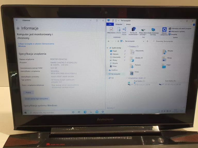 LAPTOP LENOVO Y50 8GB / GTX960 / 1 TB / ŁAD