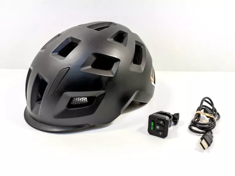KASK ROWEROWY BIKEMATE Z 3 TRYBAMI LAMPKI OSTRZEG