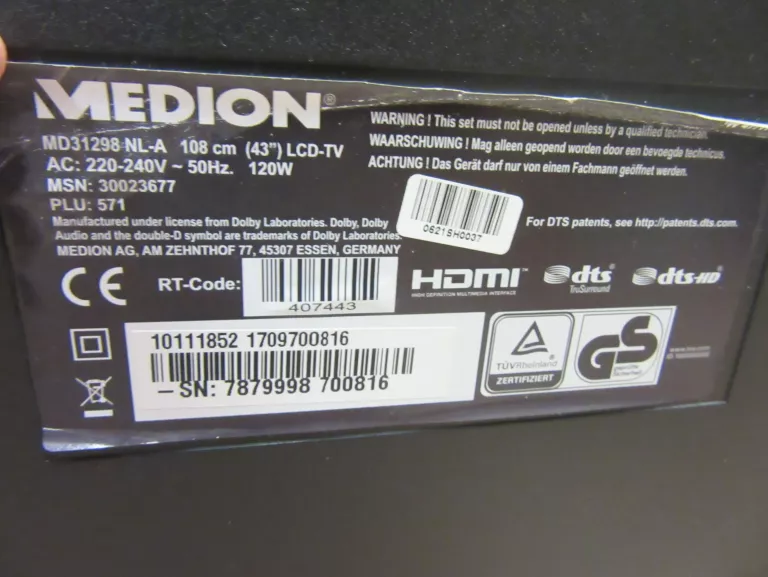 TV MEDION MD31298 43" SMART TV