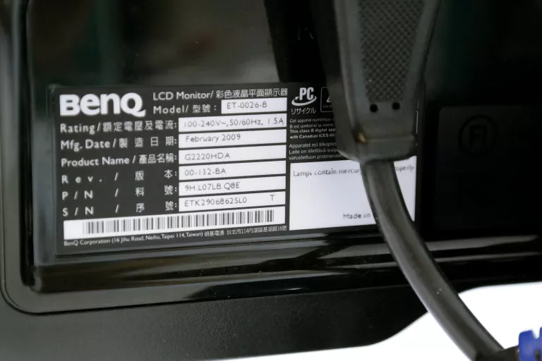 MONITOR LCD BENQ G2220HDA 21,5 CALI