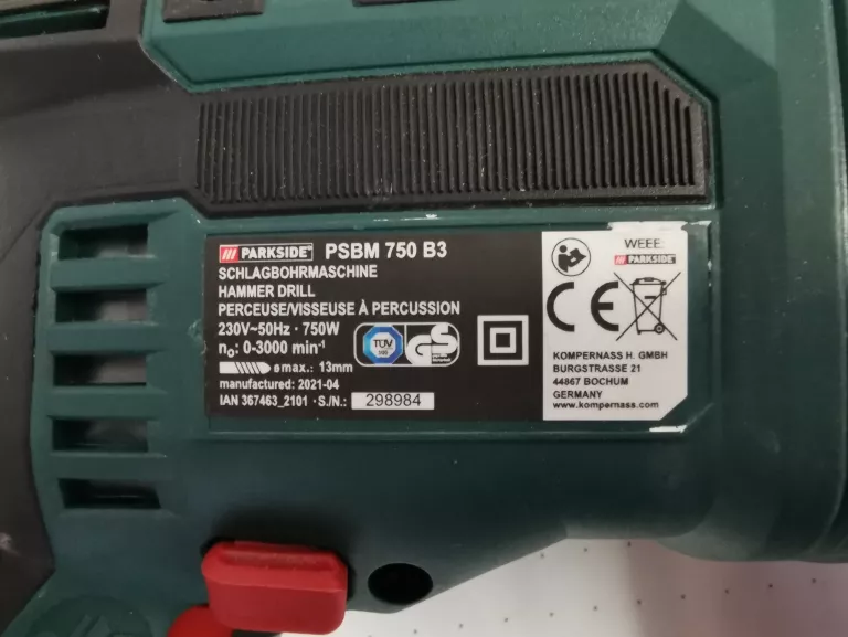 WIERTARKA UDAROWA PARKSIDE PSBM 750 B3
