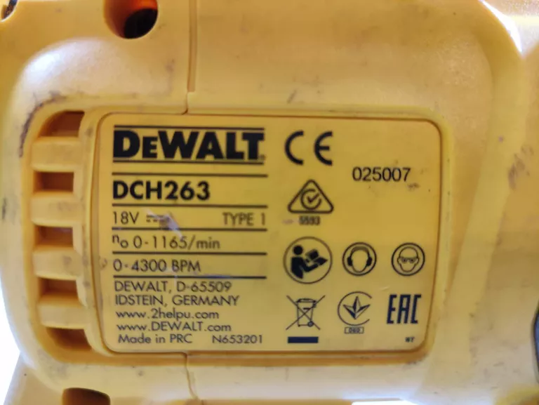 MŁOTOWIERTARKA DEWALT DCH263 + AKU 5.0AH XR