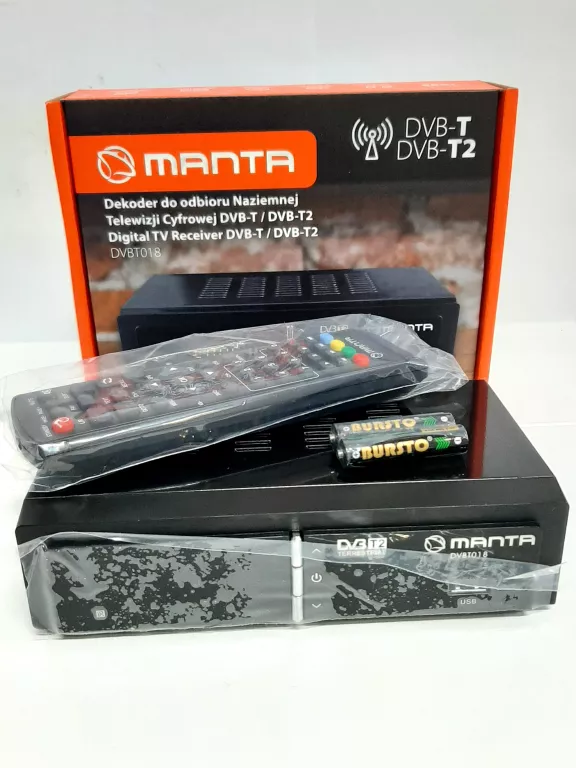 DEKODER DVB-T2 MANTA DVBT018 - JAK NOWY!!!
