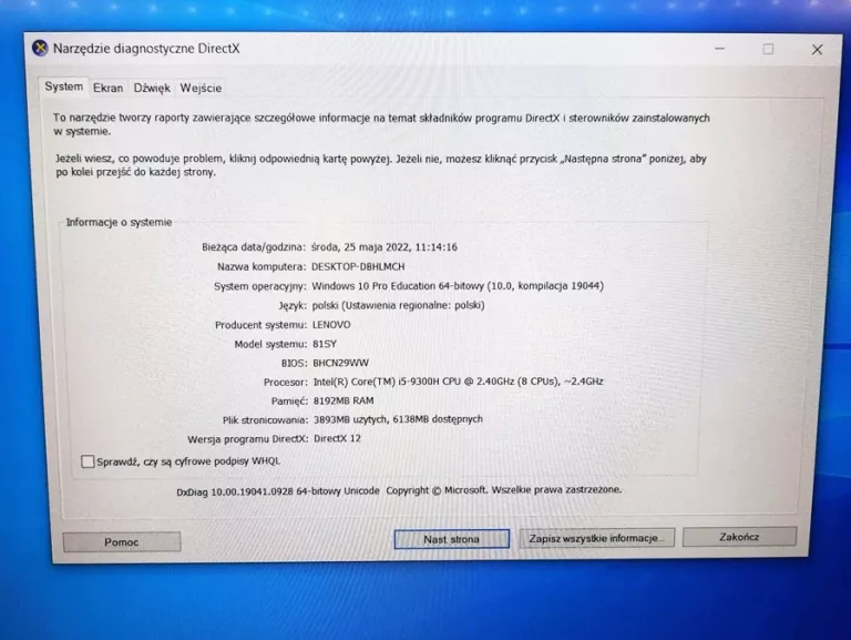 LAPTOP LENOVO LEGION Y540-15IRH-PG0 - OPIS !