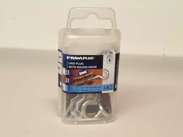 KOŁEK MONTAŻOWY RAWLPLUG 30MM Z HAKIEM 5X60MM 4SZ