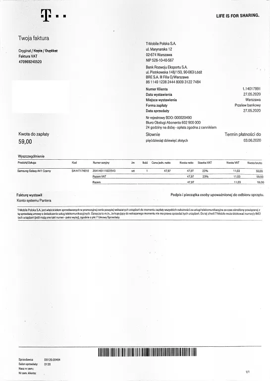 SMARTFON SAMSUNG GALAXY A41 KOMPLET!