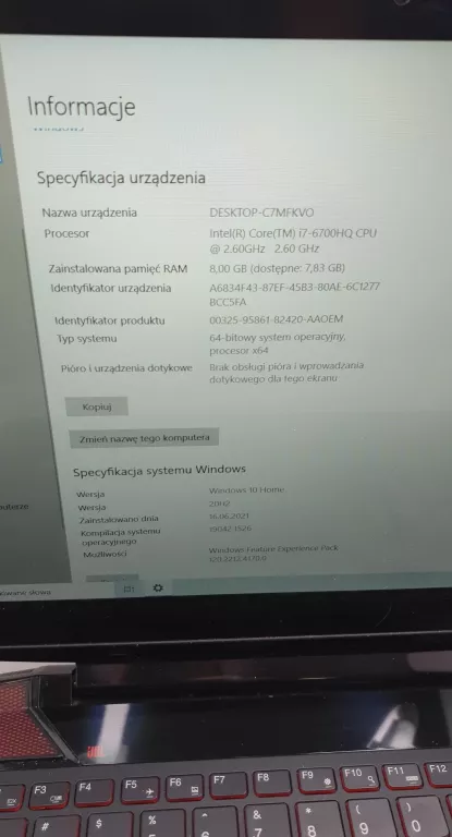 LAPTOP LENOVO Y700 -15ISK MOD 80NV/ TORBA