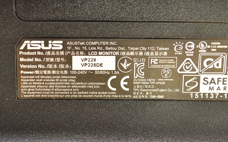 MONITOR ASUS VP228DE + OKABLOWANIE, PUDEŁKO