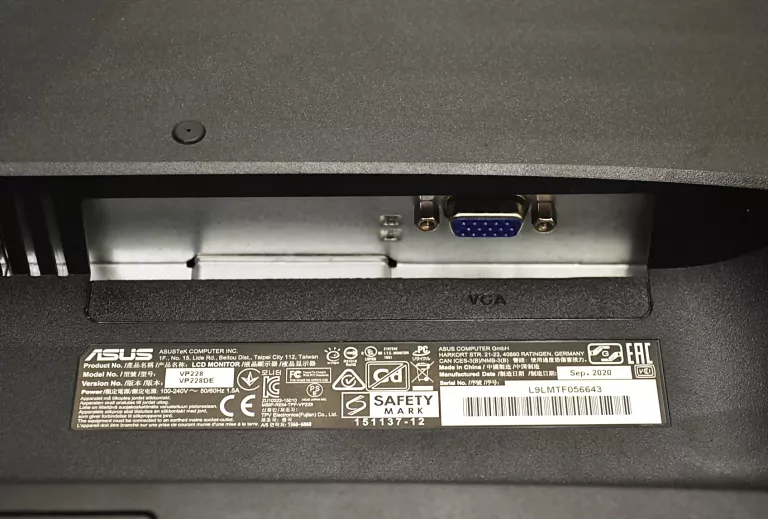 MONITOR ASUS VP228DE + OKABLOWANIE, PUDEŁKO