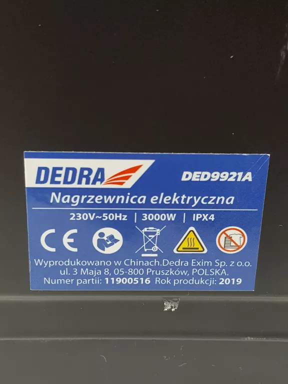 NAGRZEWNICA DEDRA 300W DED9921A