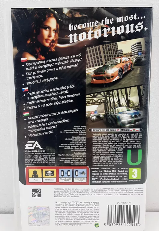 NFS MOST WANTED PSP