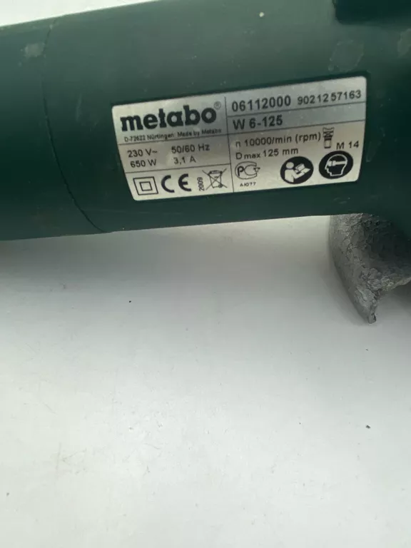 SZLIFIERKA KĄTOWA METABO W6-125