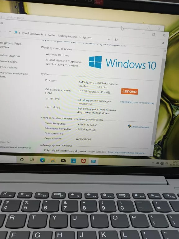 LAPTOP LENOVO IDEAPAD 5 RYZEN7 4800U/16GB/500GB