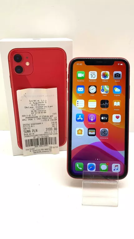 TELEFON IPHONE 11 RED 128GB BEZ RAT JAK NOWY!