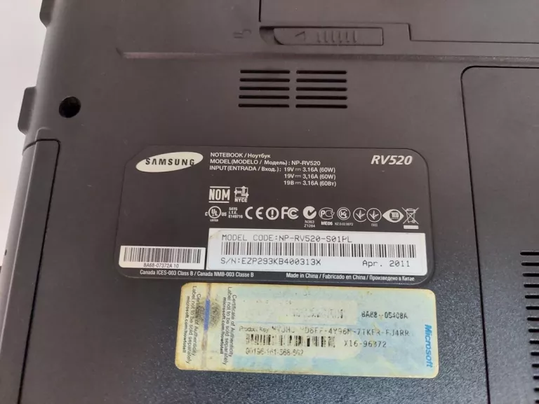 LAPTOP SAMSUNG RV520 WIN10 3/320GB I3-2310M
