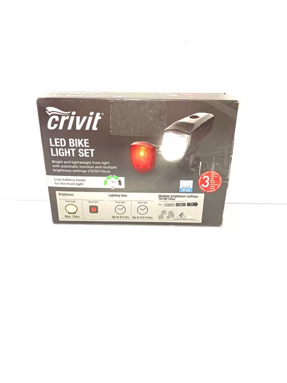 LAMPKA ROWEROWA CRIVIT LED BIKE LIGHT SET