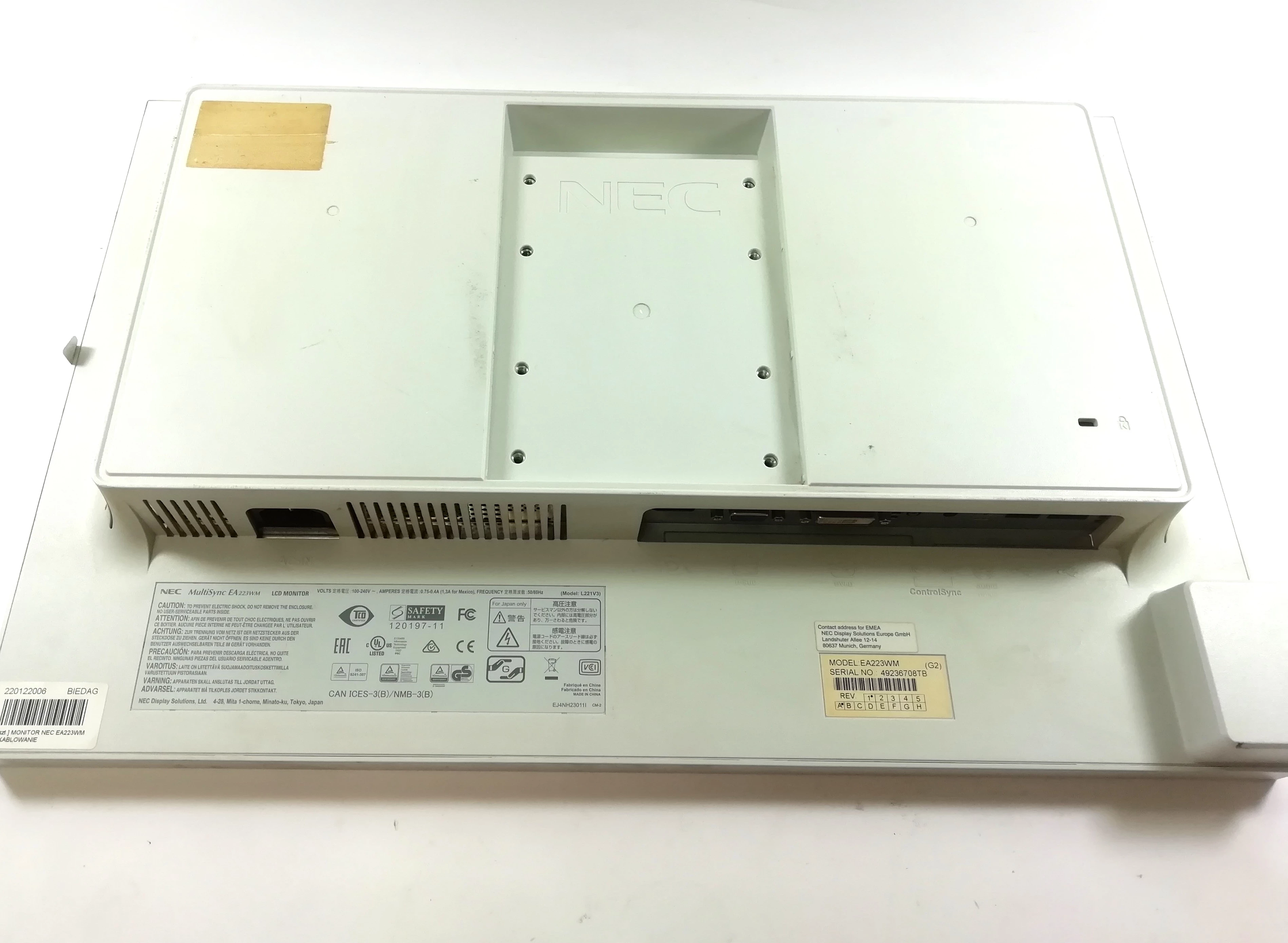 monitor-nec-ea223wm-stan-uzywany