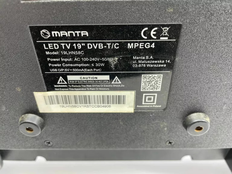 TELEWIZOR MANTA 19LHN58C 19" LED