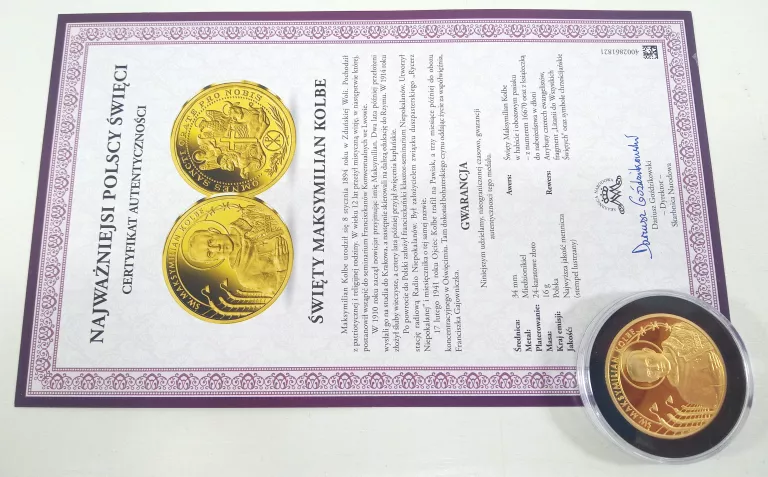 MEDAL KOLEKCJONERSKI ŚWIĘTY MAKSYMILIAN KOLBE