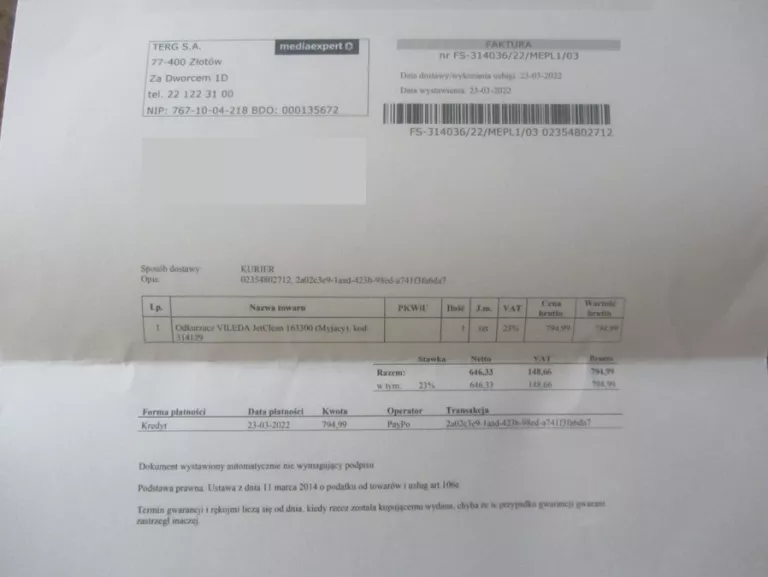 ODKURZACZ VILEDA JET CLEAN +FV - SUPER STAN !