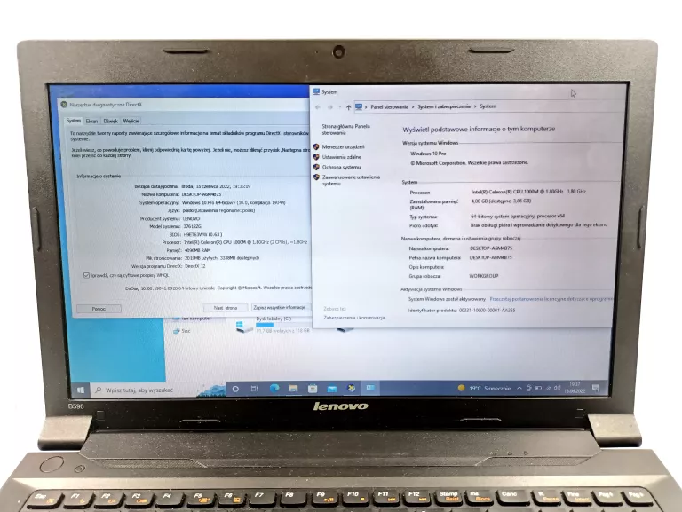 LAPTOP LENOVO B590 4GB RAM/ 192GB SSD INTEL I3