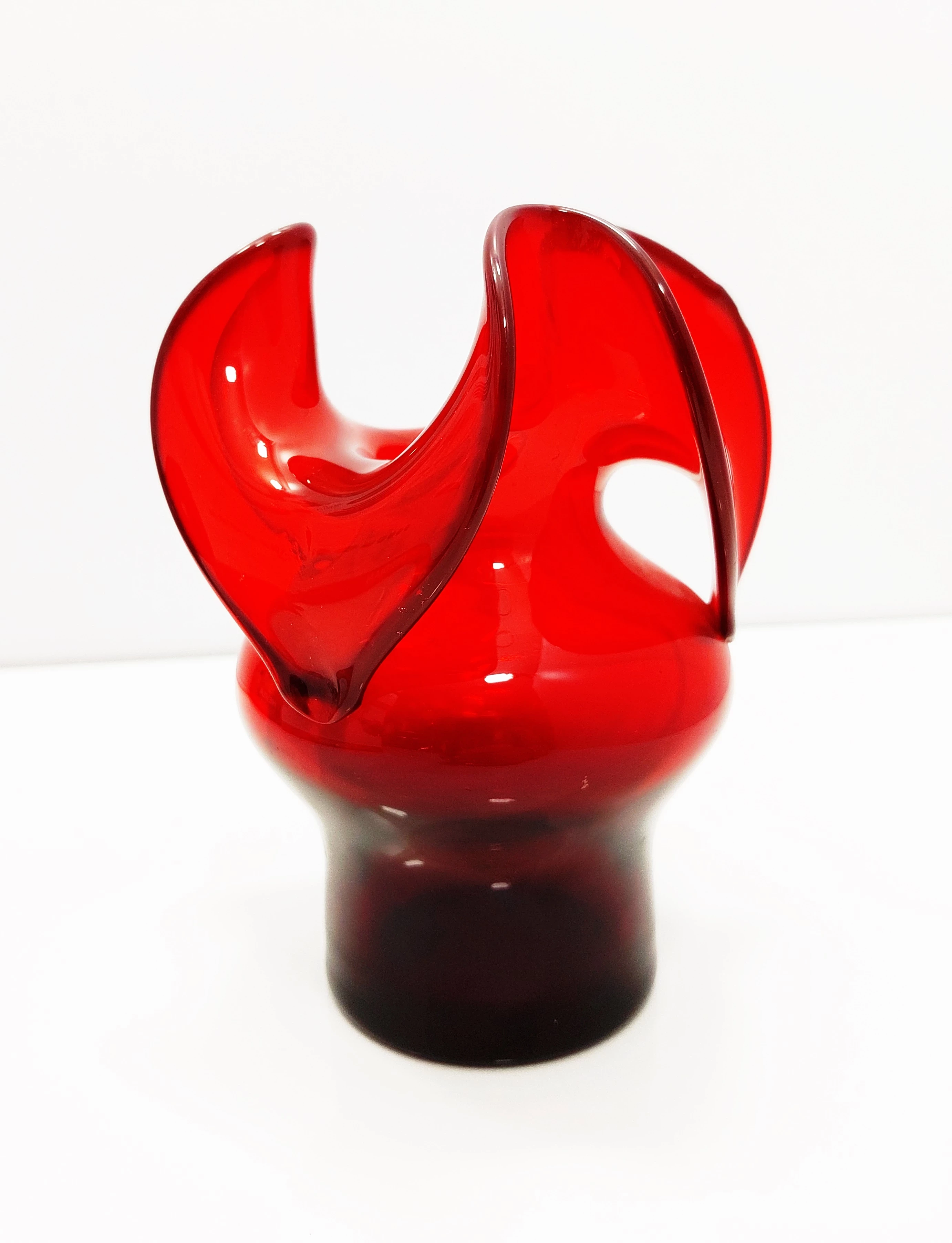 wazon-osiolek-czeslaw-zuber-lata-80-czerwone-szkl-stan-nie-wymaga-renowacji