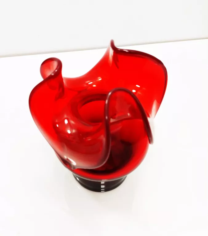 wazon-osiolek-czeslaw-zuber-lata-80-czerwone-szkl-stefana-grota-roweckiego-7h-krakow
