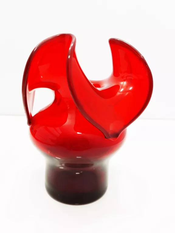 wazon-osiolek-czeslaw-zuber-lata-80-czerwone-szkl-stefana-grota-roweckiego-7h-krakow