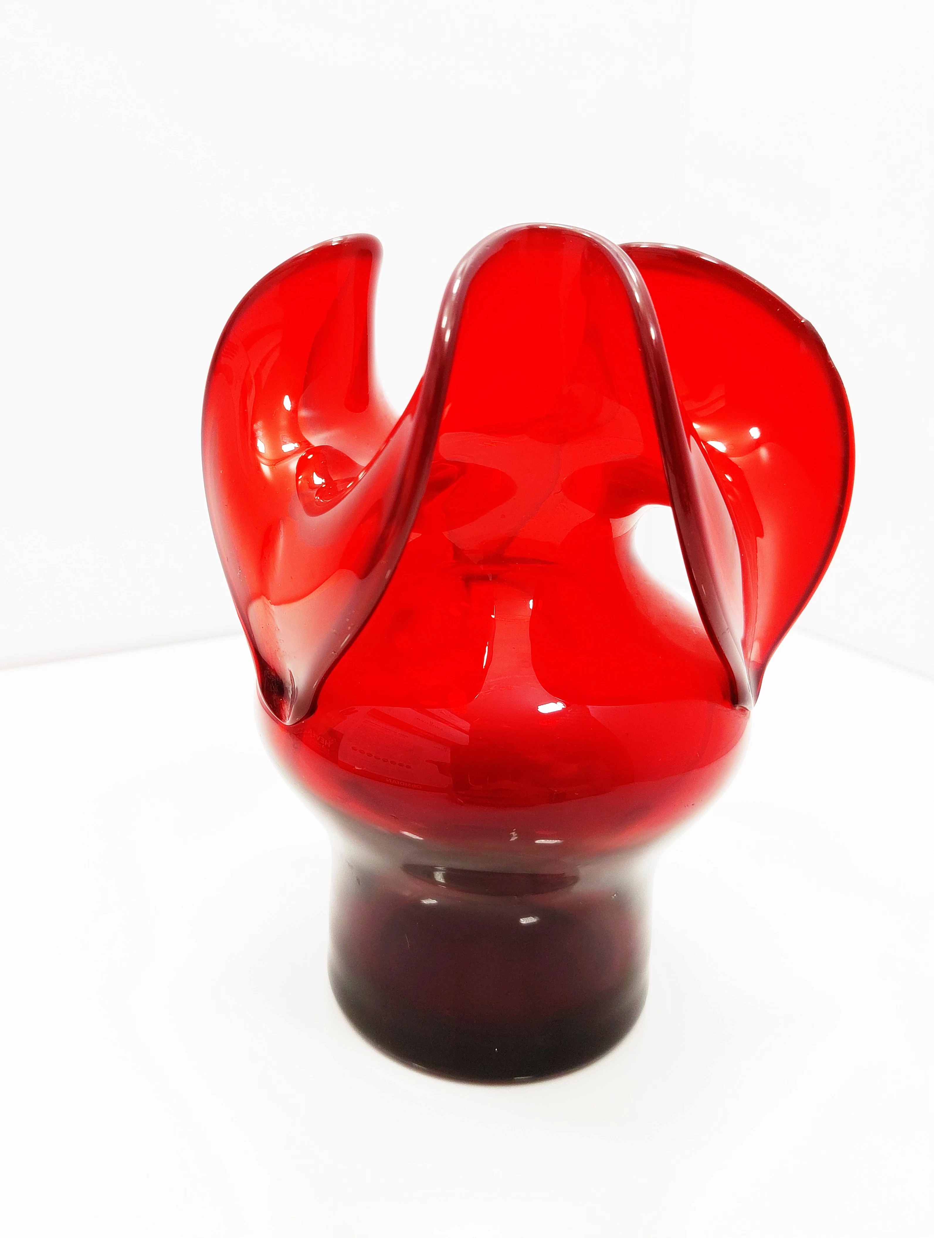 wazon-osiolek-czeslaw-zuber-lata-80-czerwone-szkl-stan-nie-wymaga-renowacji