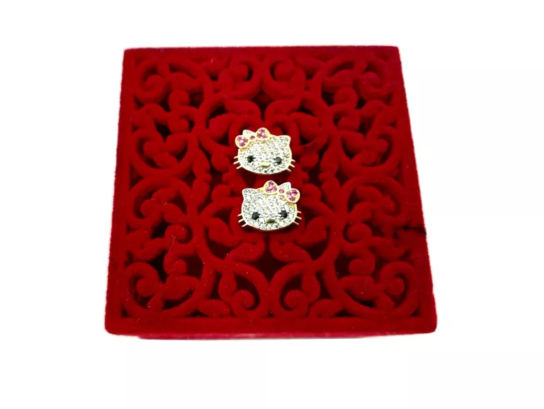 KOLCZYKI HELLO KITTY CYRKONIE 585 / 2,37 G