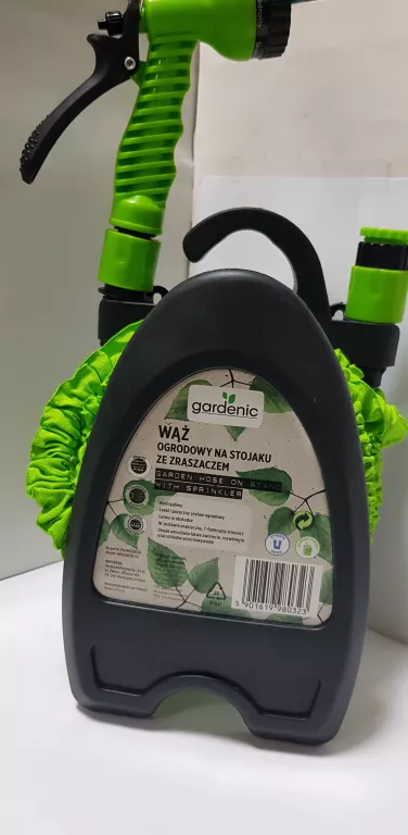 GARDENIC WĄŻ OGRODOWY NA STOJAKU ZE ZRASZACZEM