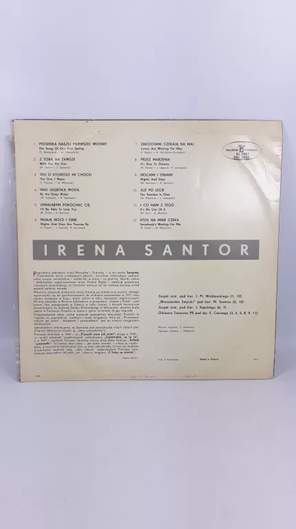 VINYL IRENA SANTOR - Z TOBĄ NA ZAWSZE - 1972