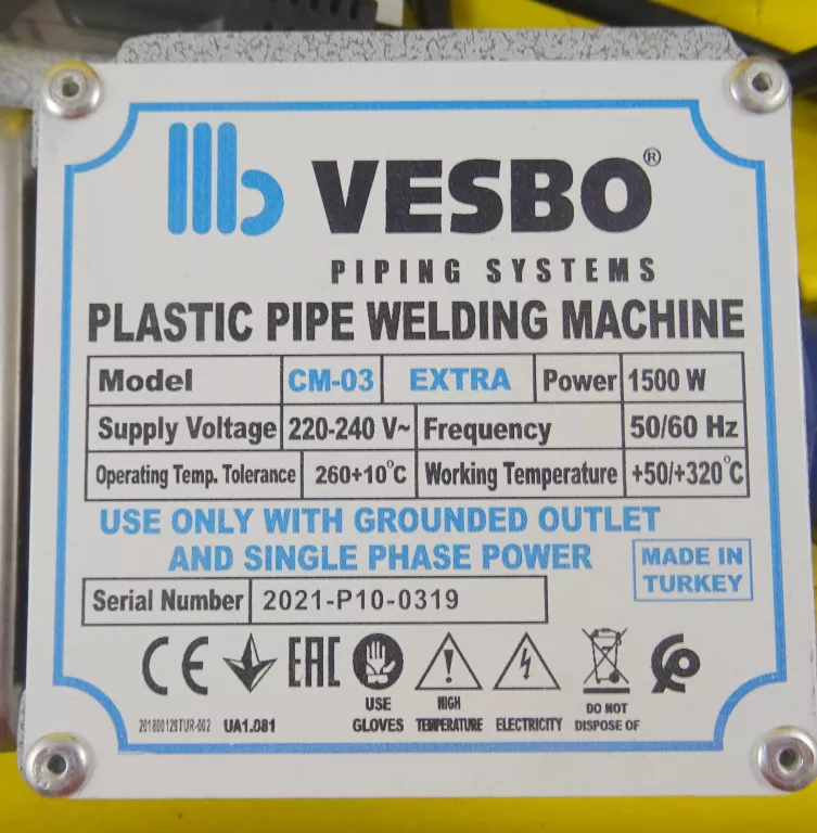 ZGRZEWARKA DO RUR VESBO CM-03 WALIZKA