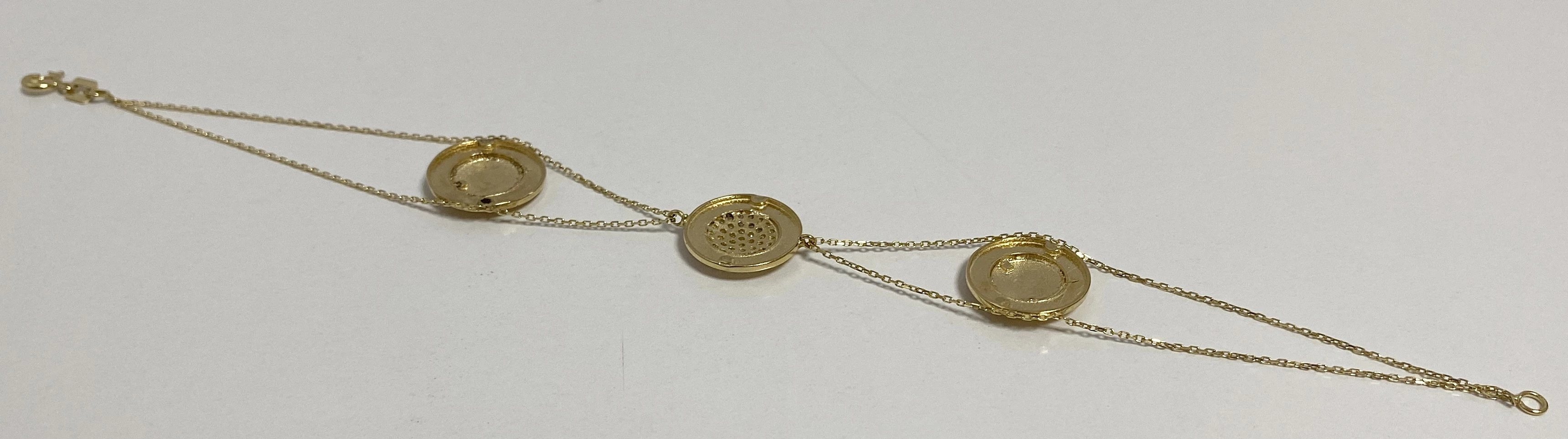 wyjatkowa-zlota-bransoletka-z-3-kolkami-ct-585-dlugosc-calkowita-1800