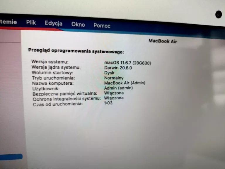 LAPTOP APPLE MJVE2ZE/A MACBOOK AIR 13