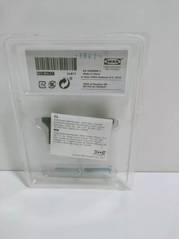 UCHWYTY METALOWE CZARNE 2 SZT W BLISTRZE IKEA