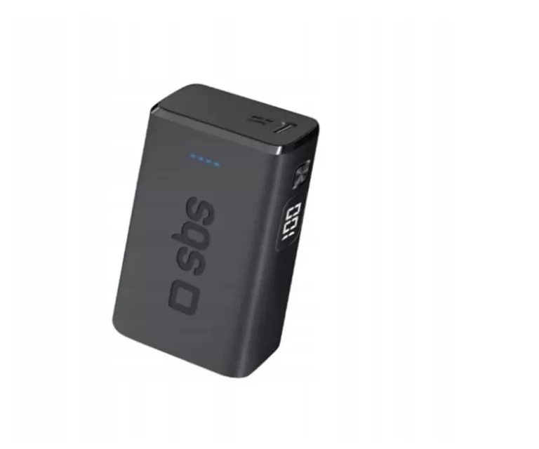 POWER-BANK SBS 10000 MAH PD 18W USB-C LED CZARNY
