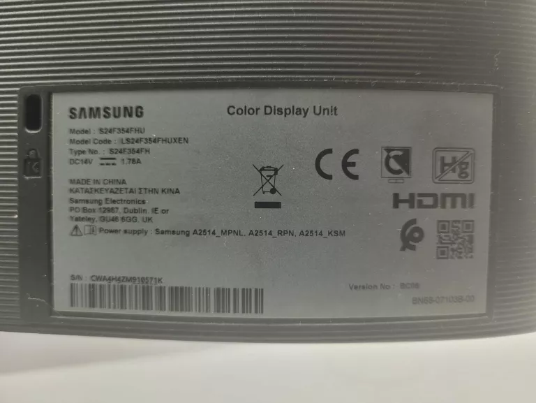 MONITOR SAMSUNG S24F354FHU