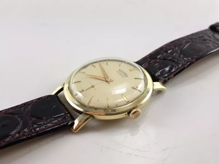 ZŁOTY ZEGAREK ROAMER INCABLOC MECHANICZNY 585 14K