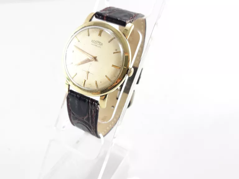 ZŁOTY ZEGAREK ROAMER INCABLOC MECHANICZNY 585 14K
