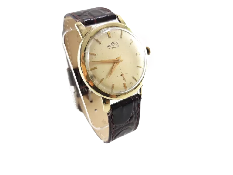 ZŁOTY ZEGAREK ROAMER INCABLOC MECHANICZNY 585 14K