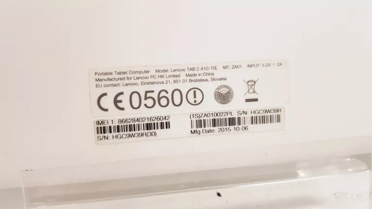TABLET LENOVO TAB 2 A10-70L