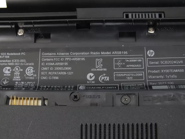 LAPTOP HP 635 AMD E-450/4GB/250GB/WIN7+TORBA