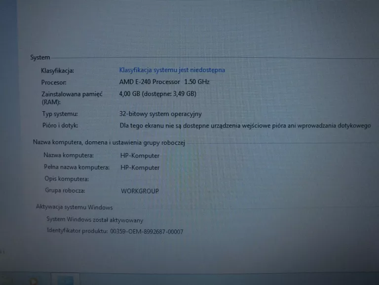 LAPTOP HP 635 AMD E-450/4GB/250GB/WIN7+TORBA