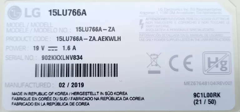 TELEWIZOR LG 15LU766A 15,6"