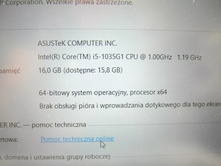 LAPTOP ASUS VIVOBOOK 15 A512JA I5 16GB 512SSD