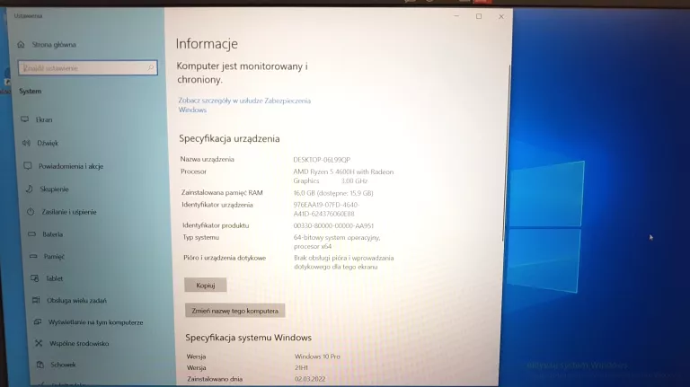 LAPTOP LENOVO LEGION 5 RYZEN 5 4600H RTX 2060 16G